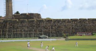 CPCC play at Galle Stadium. View towards Galle Fort.